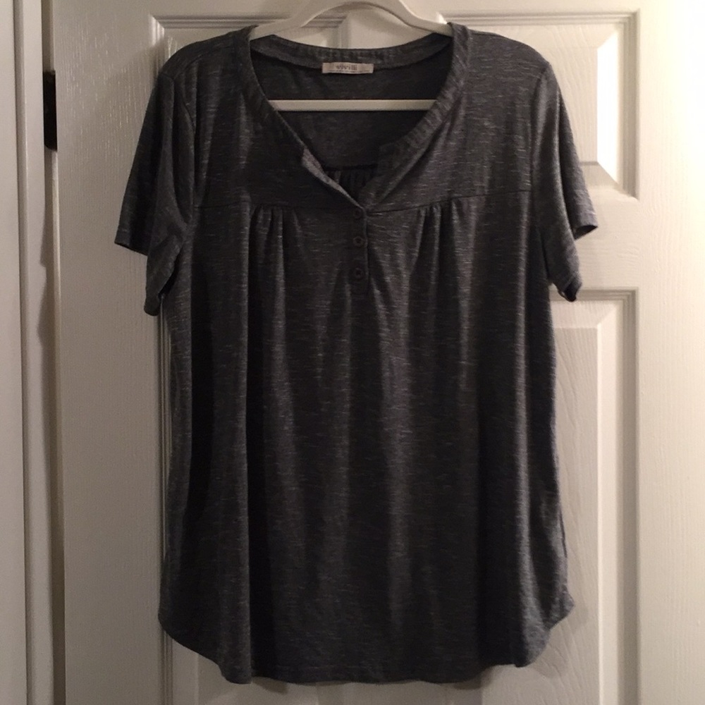 Grey business casual short sleeve shirt